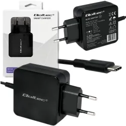 Ładowarka sieciowa Qoltec 45W 5-20V 2-3A USB-C PD czarna