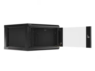 Szafa instalacyjna RACK V2 wisząca 19&#039;&#039; 6U 600x600 drzwi szklane Lanberg  - czarna