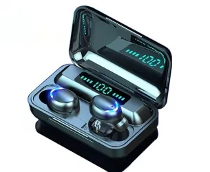 Bezprzewodowe słuchawki bluetooth douszne TWS F9+-5C z mikrofonem czarne