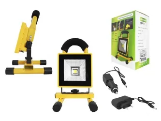 Przenośna lampa robocza LED LTC 10W IP44 akumulator 2.2Ah 4000K 230V/12V samochodowa zewnętrzna