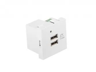 Gniazdo 45x45 230V ładowarka 2xUSB 2.1A LANBERG białe