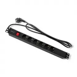 Listwa zasilająca RACK PDU Qoltec do szafy RACK 19&quot; 1U 16A 2m 6xSCHUKO