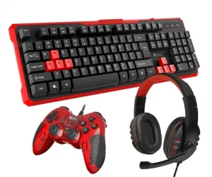 Klawiatura Genesis RHOD 110 gamingowa dla graczy ULTRA WYTRZYMAŁA + 8 klawiszy + pad Mangan + słuchawki NEMEZIS