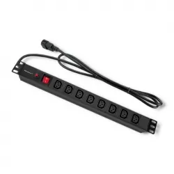 Listwa zasilająca RACK PDU Qoltec do szafy RACK 19&quot; 1U 10A 2m 8xIEC C13