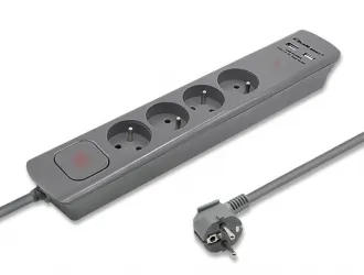 Listwa antyprzepięciowa Qoltec 2xUSB 4 gniazda z uziemieniem 1.8m szara