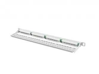 Patch panel 24x port 0.5U LANBERG do szafy RACK 19&quot; KAT.5E szary