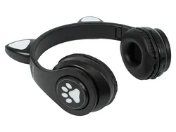 Słuchawki bezprzewodowe Bluetooth dla dzieci BLOW z uszami LED - czarne