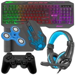 Klawiatura gamingowa podświetlana FURY HELLFIRE mata mysz słuchawki pad dla graczy