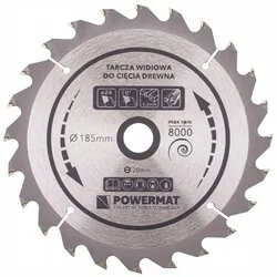 Tarcza widiowa do drewna 185x20 24 zęby Powermat TDD-185x20x24Z
