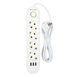 Listwa przedłużacz sieciowy BLOW 4 gniazda   3x USB 2m - biały