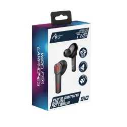 Bezprzewodowe podświetlane słuchawki bluetooth douszne TWS ART z mikrofonem czarne