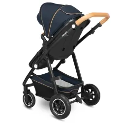 Wózek wielofunkcyjny LIONELO AMBER 2 w 1 spacerówka + gondola + torba + akcesoria - granatowy