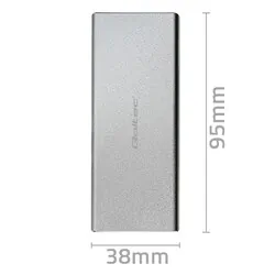 Aluminiowa obudowa zewnętrzna USB 3.0/M.2 SSD SATA NGFF Qoltec Super speed 5Gb/s 2TB - srebrny