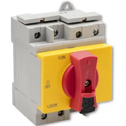 Rozłącznik izolacyjny DC z funkcją blokady na szynę DIN Qoltec wyłącznik główny 1200V 32A 8kV 4P