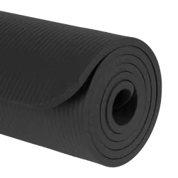 Mata gimnastyczna do ćwiczeń joga pilates fitness 183x61cm grubość 1cm REBEL ACTIVE - kolor czarny