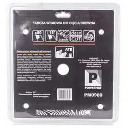 Tarcza widiowa do drewna 255x30 80 zębów Powermat TDD-255x30x80Z