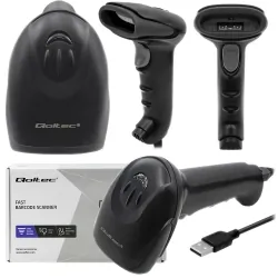Czytnik kodów kreskowych 1D CCD Qoltec USB - czarny