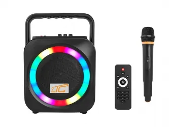 Podświetlany głośnik Bluetooth LTC Power Audio ACTIV DISCO PA100 SD USB FM REC MIC + pilot + mikrofon