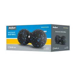 Duoball podwójna piłka do masażu 8cm REBEL ACTIVE - czarno-niebieski