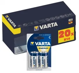 Zestaw 20x baterie alkaliczne VARTA R14 Typ C Energy