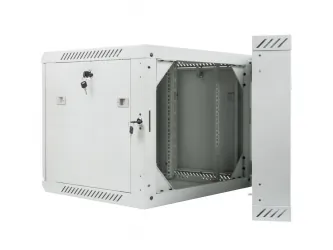 Szafa instalacyjna RACK wisząca 19'' 9U 600x600 drzwi szklane Lanberg - szara