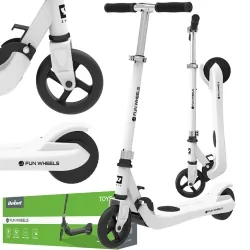 Hulajnoga elektryczna dla dzieci FUN WHEELS 100W 50kg - biała