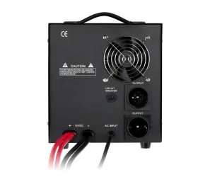 Awaryjne źródło zasilania KEMOT URZ3407B PROsinus-1200 przetwornica z czystym przebiegiem sinusoidalnym i funkcją ładowania 12V / 1200W czarny