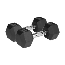Hantle żeliwne gumowane HEX 2x 9kg REBEL ACTIVE