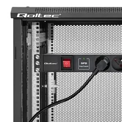 Aluminiowa listwa zasilająca PDU do szafy RACK 19'' 1U 16A6xFRENCH 1.8m