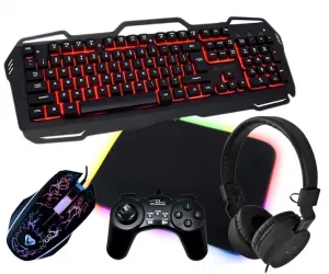 Zestaw Blow klawiatura z podświetleniem LED RED COLD STEEL + mysz + podkładka + słuchawki + pad