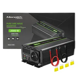 Przetwornica napięcia Qoltec Monolith 24V/230V 1000W/2000W USB Czysty Sinus