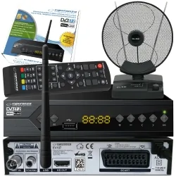 Tuner cyfrowy Esperanza EV106 DVB-T/T2 WiFi H.265/HEVC + antena pokojowa BLOW ATD17