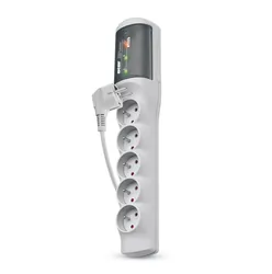 Listwa przedłużacz przeciwprzepięciowy ACAR XProtector ULTRA 1,5m 5 gniazd 10A szara