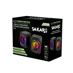 Gamingowe głośniki komputerowe 2.0 Esperanza SAKARA USB LED RAINBOW