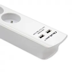 Listwa antyprzepięciowa Qoltec 2xUSB 4 gniazda z uziemieniem 1.8m biała