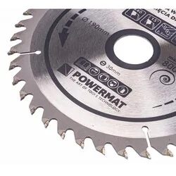 Tarcza widiowa do drewna 190x30 40 zębów Powermat TDD-190x30x40Z