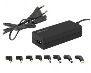 Uniwersalny automatyczny zasilacz sieciowy 65W Qoltec 8 wtyczek + kabel zasilający