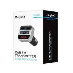 Transmiter FM samochodowy z zestawem głośnomówiącym Peiying Bluetooth 2xUSB