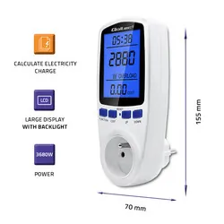 Watomierz licznik zużycia energii PM0626 Qoltec 3680W 16A LCD