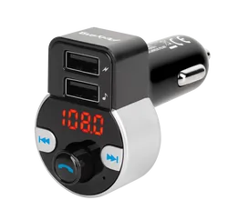 Transmiter FM samochodowy z zestawem głośnomówiącym Peiying Bluetooth 2xUSB
