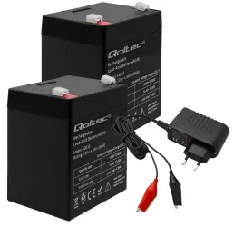 2x Akumulator AGM Qoltec 12V 4.5Ah HQ + ładowarka