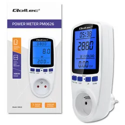 Watomierz licznik zużycia energii PM0626 Qoltec 3680W 16A LCD