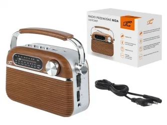 Przenośne radio retro LTC Nida Bluetooth z wbudowanym akumulatorem USB SD