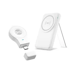 Bezprzewodowa magnetyczna stacja ładująca 5w1 ładowarka indukcyjna z power bank Forever MACS-100 5000mAh USB-C Apple Airpods