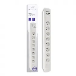 Listwa antyprzepięciowa Qoltec 2xUSB 6 gniazd z uziemieniem 1.8m biała