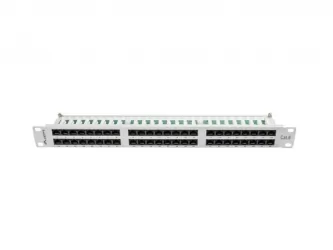 Patch panel 48x port 1U LANBERG do szafy RACK 19" KAT.6 szary