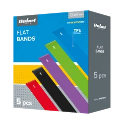 Zestaw gum do ćwiczeń TPE 2m - Long Band Ls-1 REBEL ACTIVE 5 gum kolorowych 1,5-11,5 kg