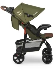 Wózek spacerowy LIONELO EMMA PLUS + tacka i uchwyt na kubek + torba - Forest Green limitowana edycja