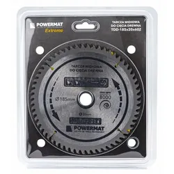 Tarcza widiowa do drewna 185x20 60 zębów Powermat TDD-185x20x60Z