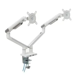 Uchwyt biurkowy gazowy do 2 monitorów LED/LCD 17-32 cala + 2xUSB - ART L-20GD biały